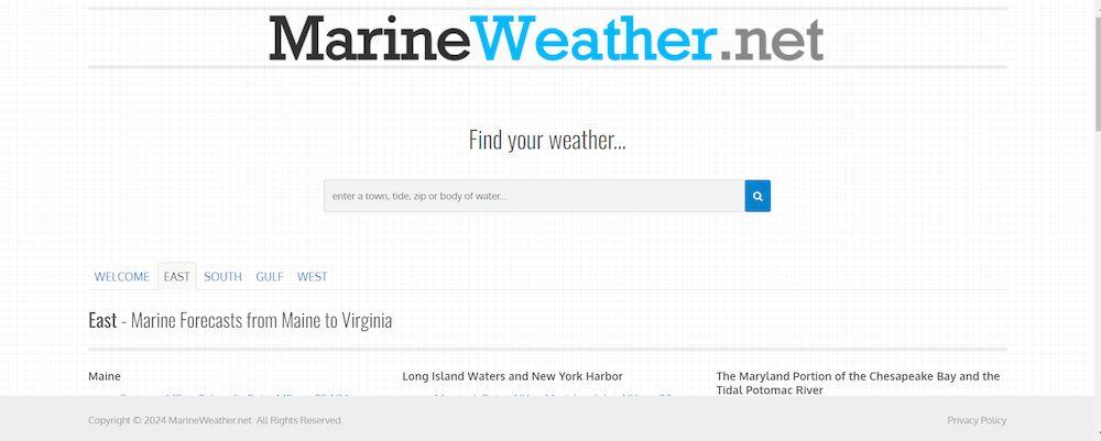 Web del servicio Marine Weather