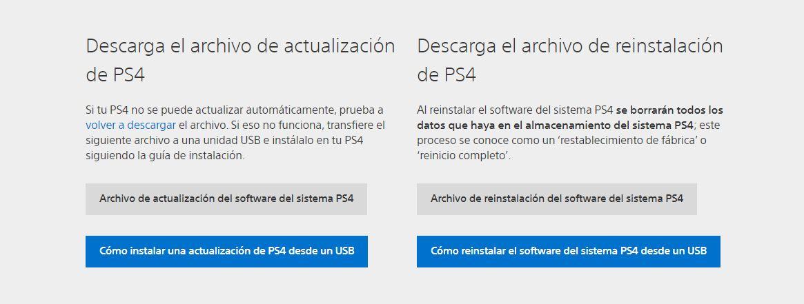 PS4 actualizar