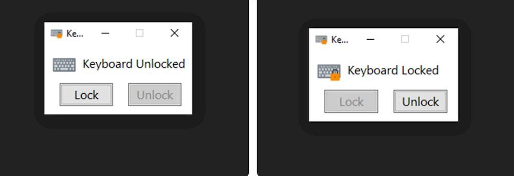 Interfaz del programa KeyboardLocker disponible en Windows