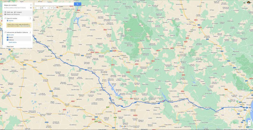Google Maps exportar ruta