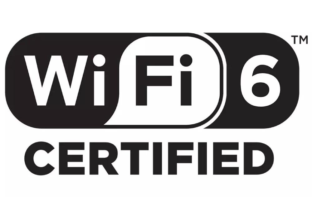 Imagen con el logotipo de "Wifi-6 certified" sobre un fondo blanco.