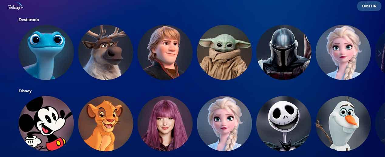 Crear perfiles en Disney Plus