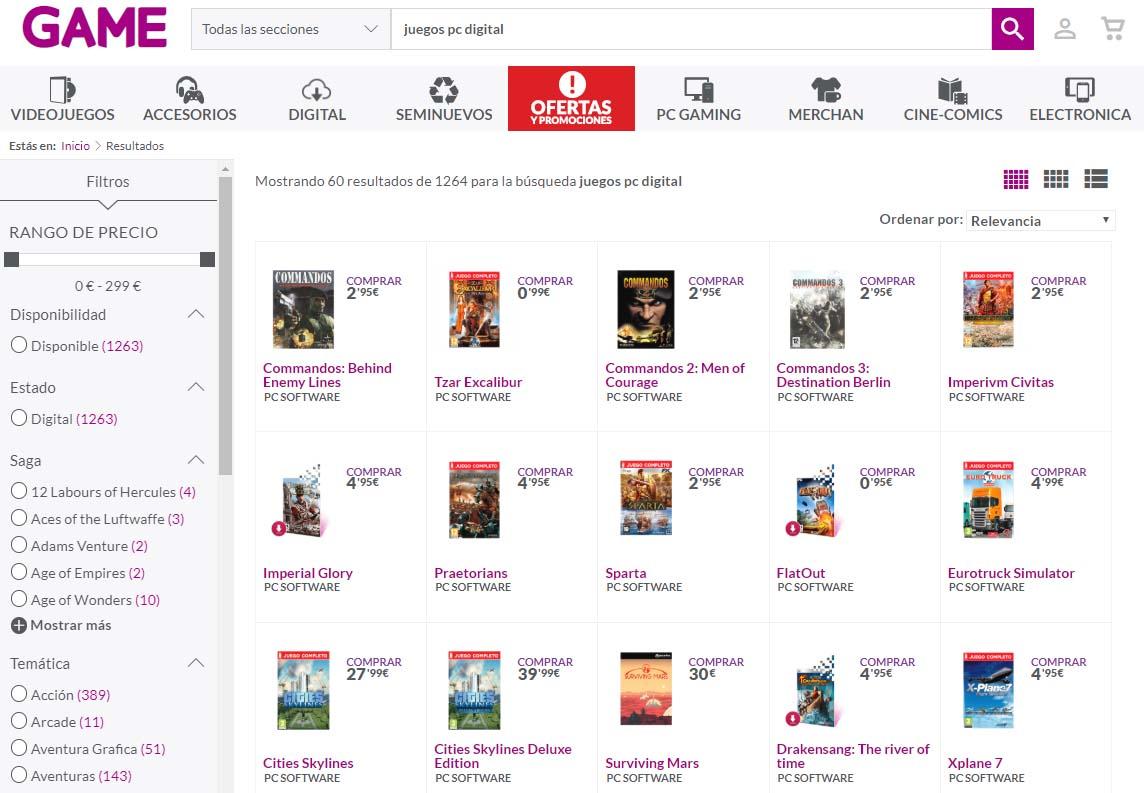 aliviar Persona con experiencia salado Comprar videojuegos: Las mejores tiendas online de juegos para PC