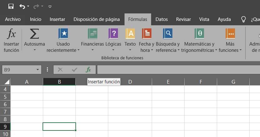 fórmulas en Excel
