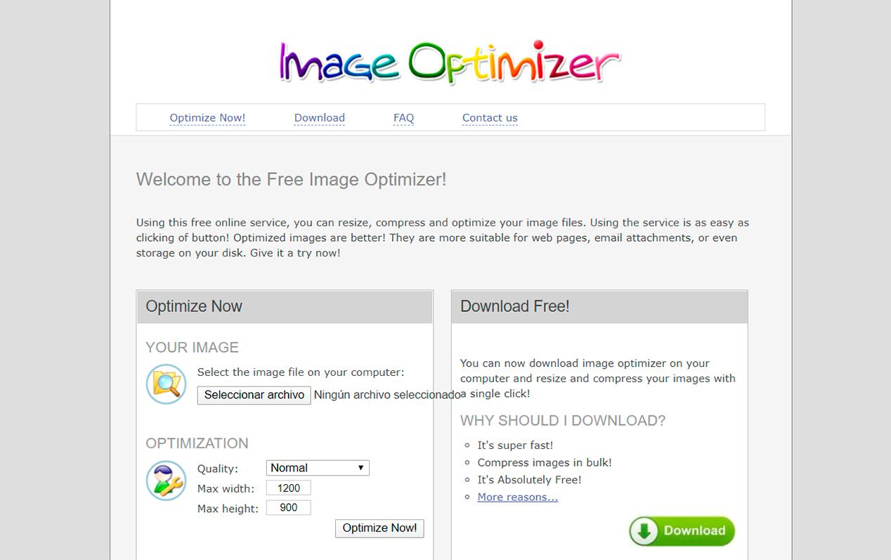 IMAGE OPTIMIZER - Webs para comprimir imágenes