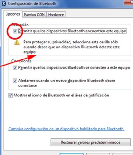 Permitir Bluetooth Windows