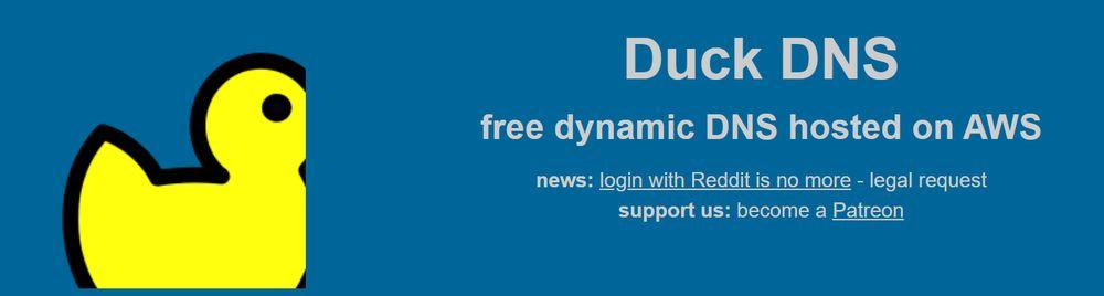 Captura de pantalla de la web de Duck DNS