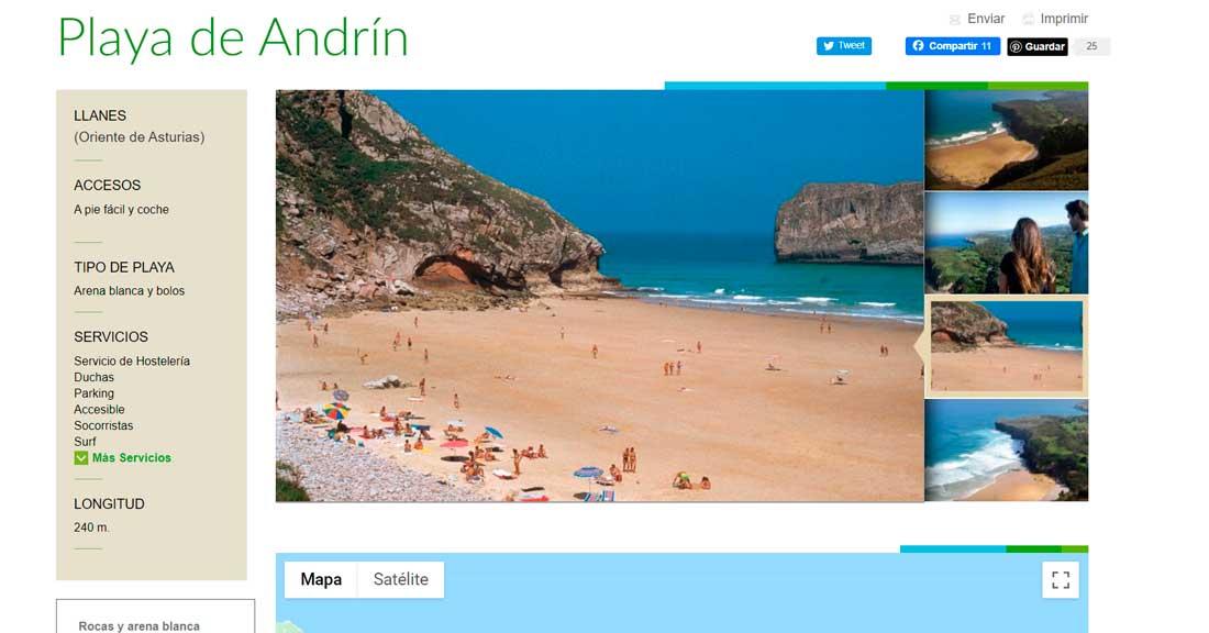 Asturias - Webs de información de playas