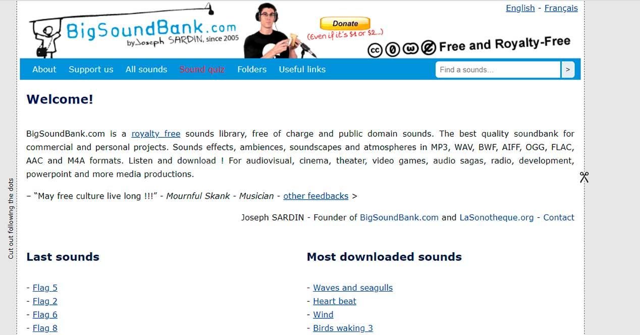 Big sound bank - Webs para descargar sonidos