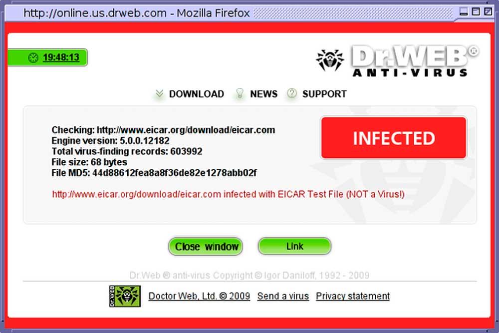 DRweb - antivirus para Firefox