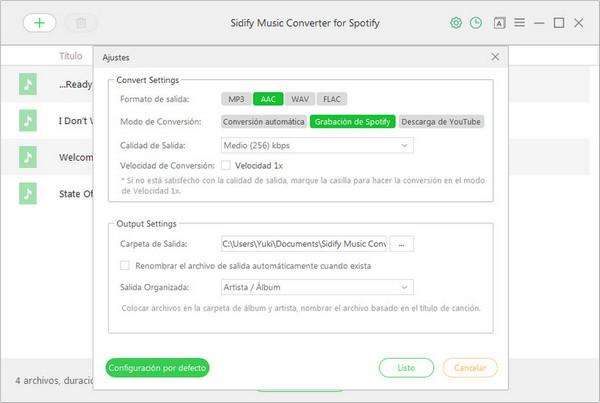 formatos de Spotify Music Converter
