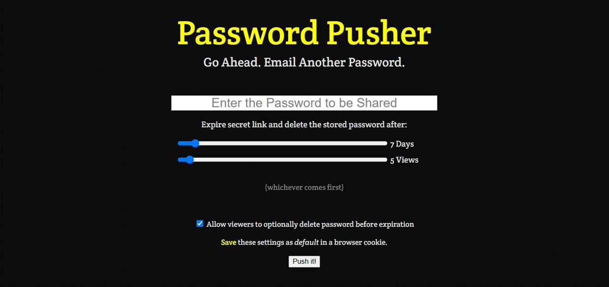 Password Pusher - Compartir contraseñas seguras