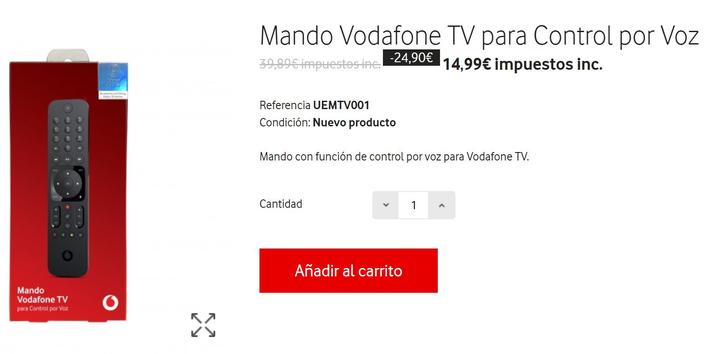Mando Vodafone TV para Control por Voz