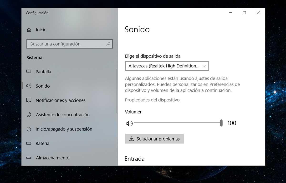 sonido Windows 10