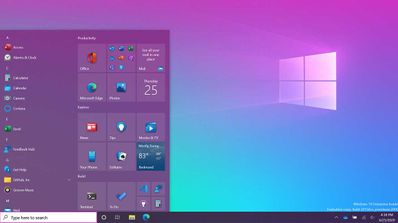 windows 10 menu inicio rosa