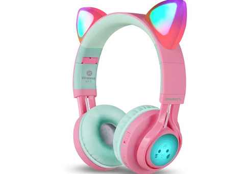 Auriculares inalámbricos Bluetooth con micrófono para niños y niñas, con  micrófono, para la escuela, con estuche