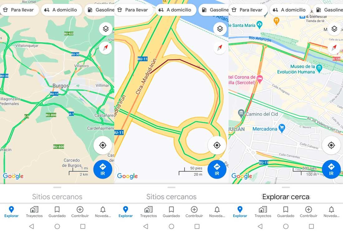 Capa de trafico en Google maps