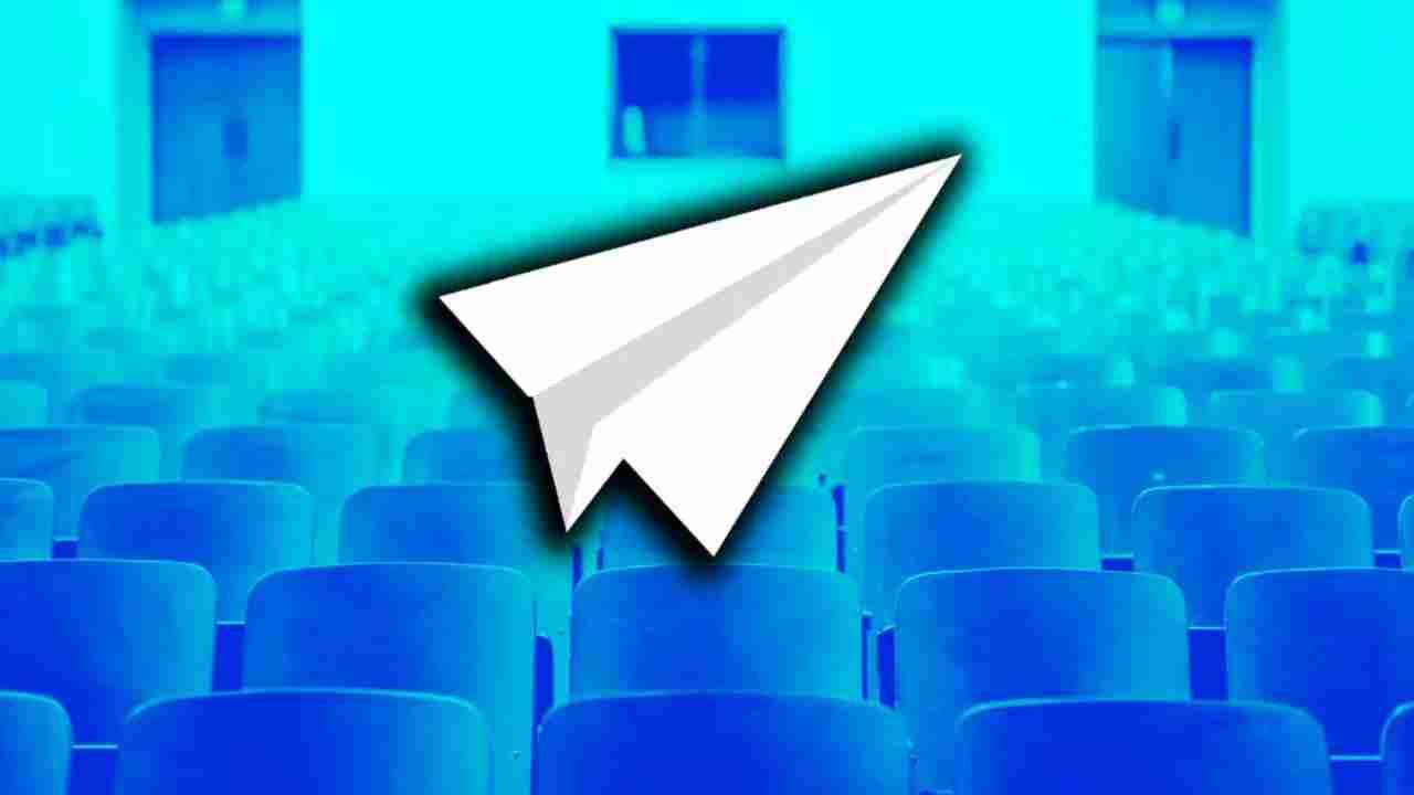 icono de telegram sobre fondo azul