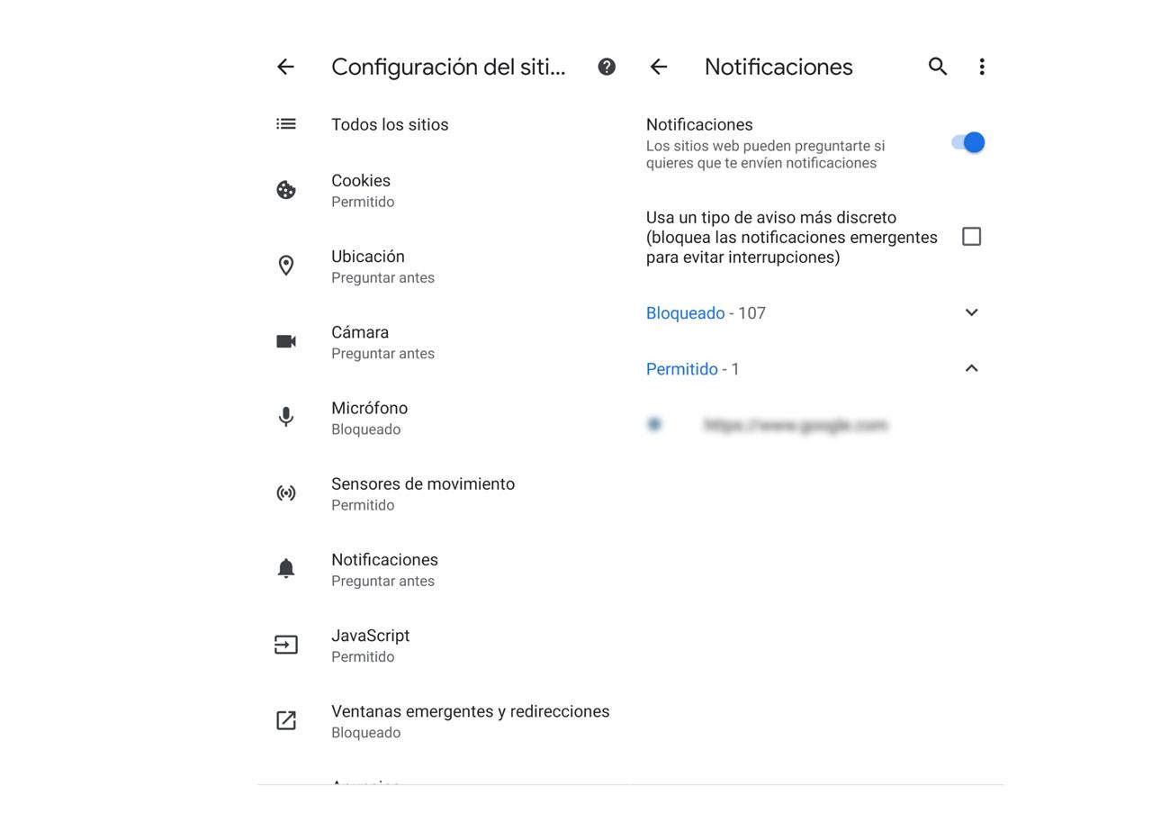 Notificaciones de Chrome en Android