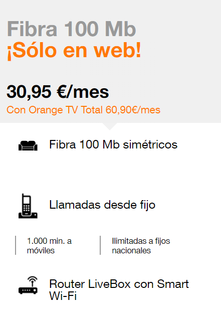 fibra 100 mbps orange