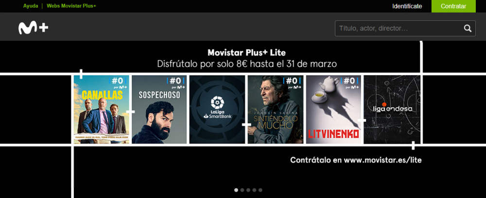 Portal web de Movistar Plus+ Lite.