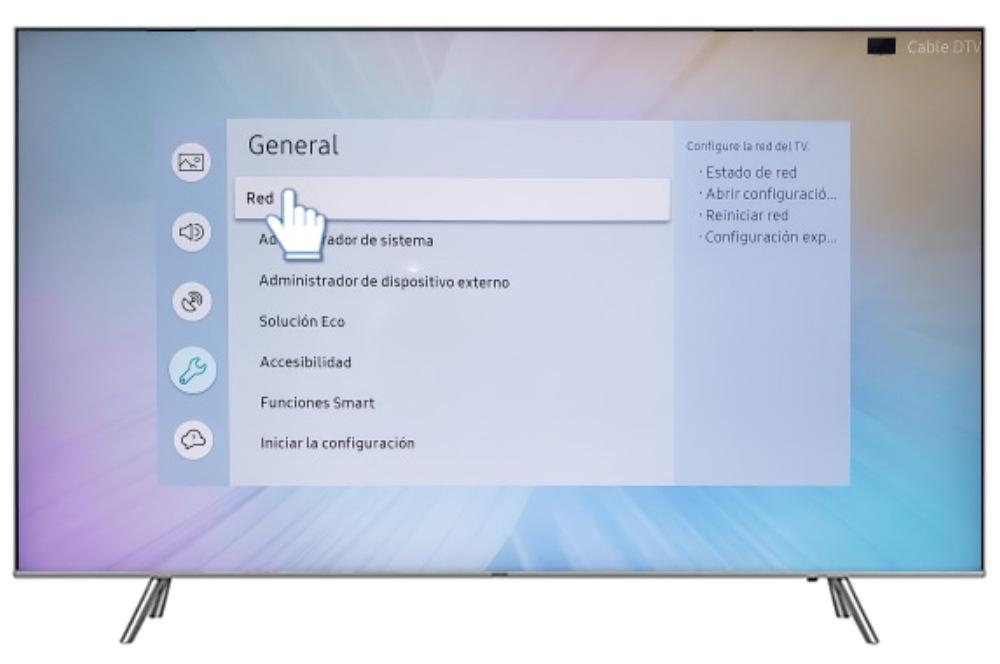 Configuración de red en Smart TV de Samsung.
