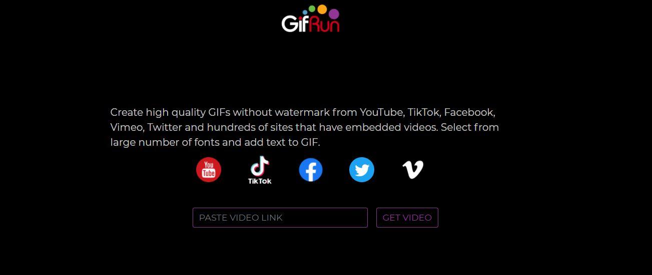 GIFRun crear Gif desde YouTube