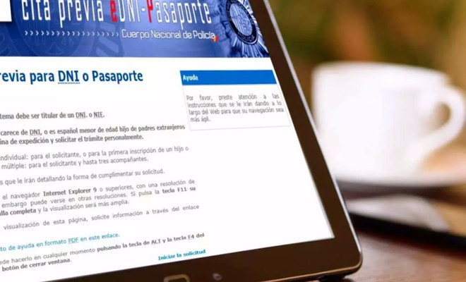 imagen de la web de renovación del dni