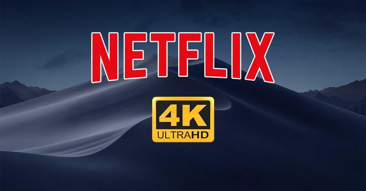 Logotipo de Netflix con 4K