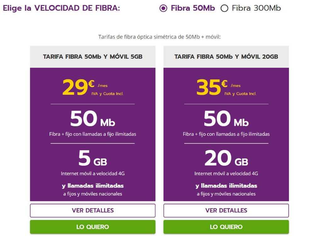 Nuevas tarifas Llamaya fibra, móvil y fijo en octubre 2020
