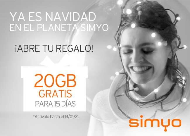20GB gratis para Simyo en navidad 2020