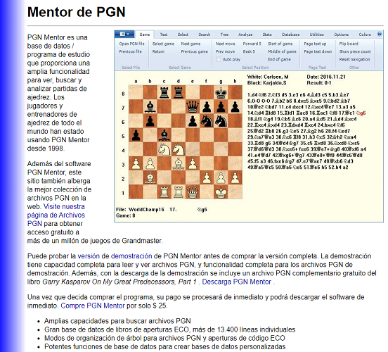 Pgnmentor web de ajedrez