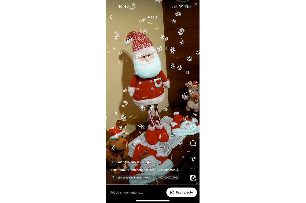 filtro de Navidad en Instagram