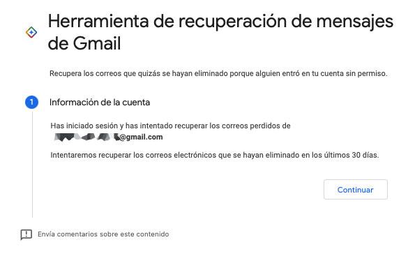 solicitar recuperacion de correos eliminados en gmail
