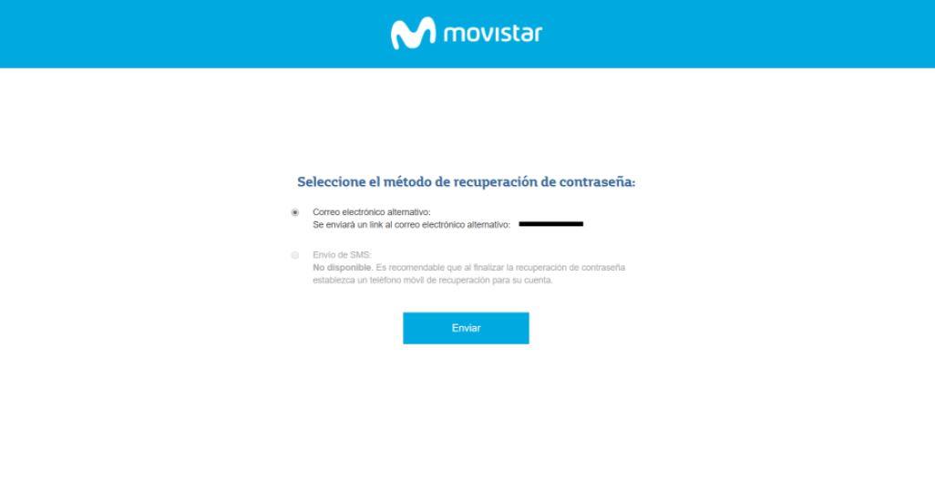 Recuperacion email Movistar