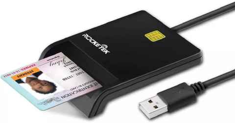 Lector dnie electronico Lector DNI Electrónico USB Lector de DNI, Lector de  Tarjetas USB para Tarjeta bancaria SIM/Chip/IC/CAC Card, Compatible con