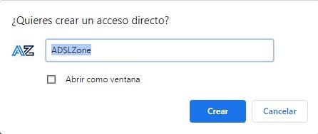Acceso directo en Chrome