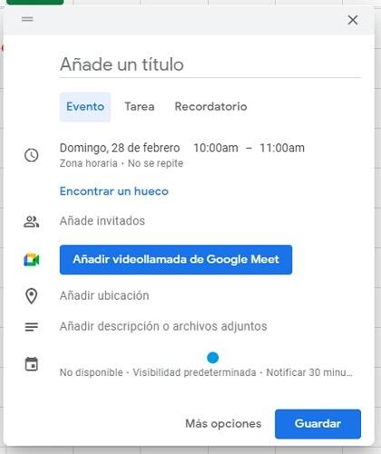 Evento Google Calendar