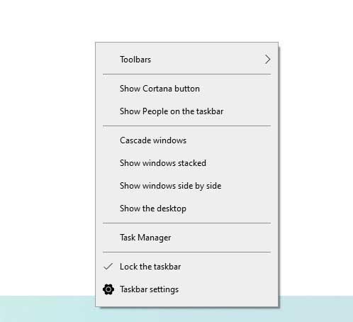 para - Windows 10 bloqueará 3 funciones para quienes lo tengan sin activar Taskbar-menu