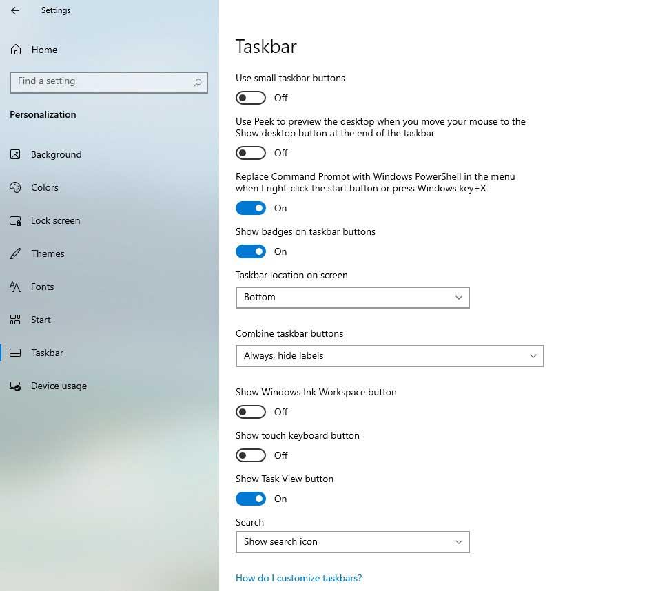 para - Windows 10 bloqueará 3 funciones para quienes lo tengan sin activar Taskbar-settings