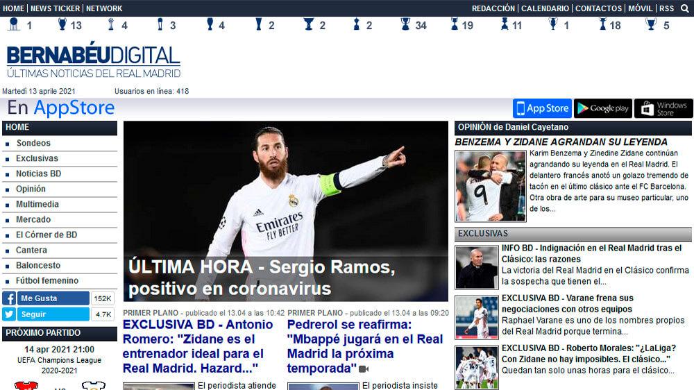 Mejores webs Real Madrid 2