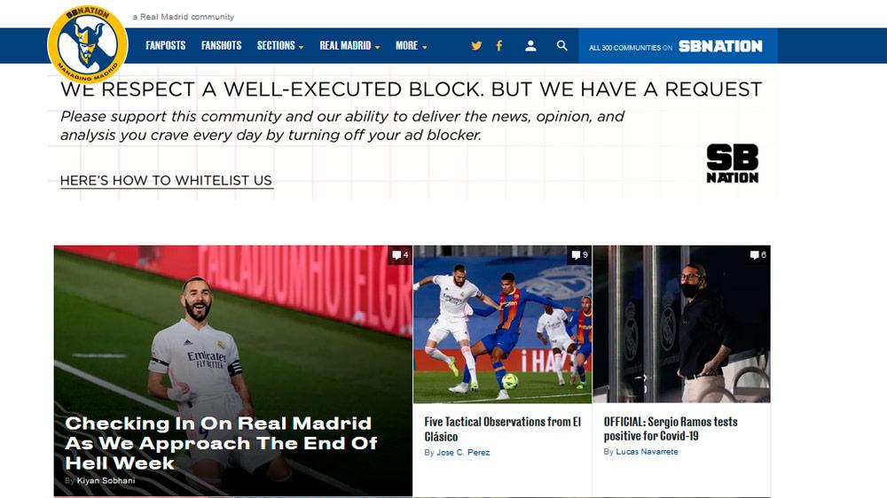 Mejores webs Real Madrid