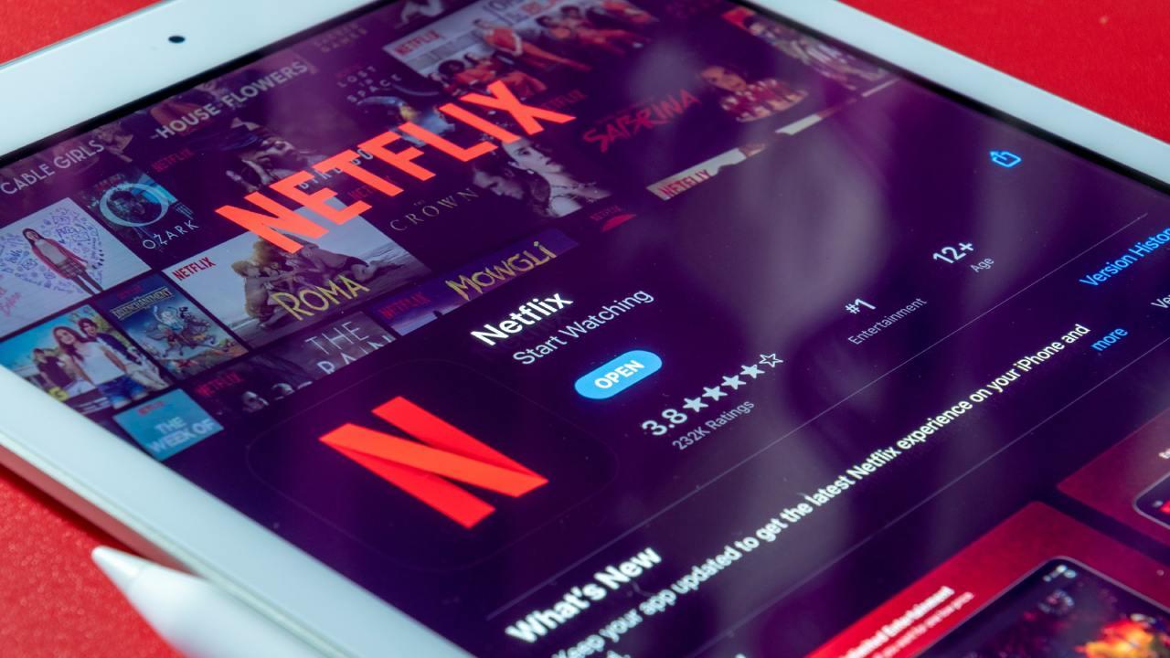 App de Netflix en una tablet
