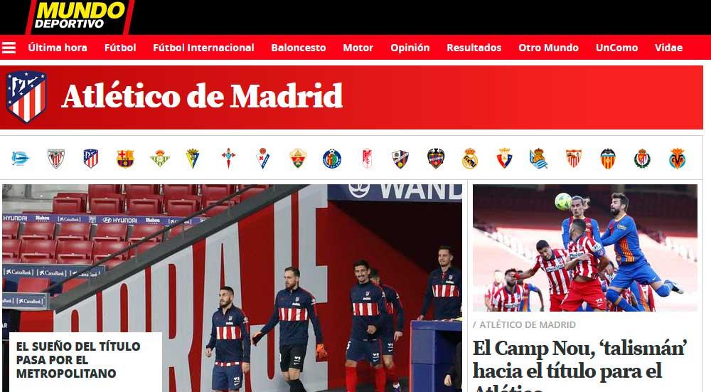 webs atlético de Madrid