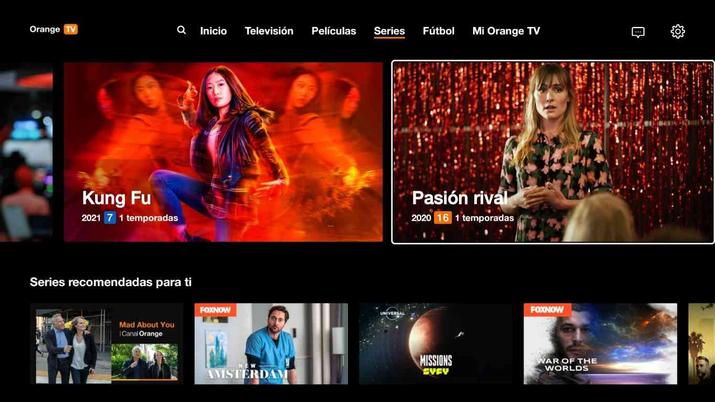 Nueva interfaz de Orange TV
