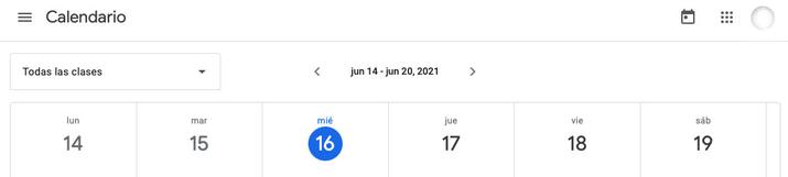 calendario en google classroom