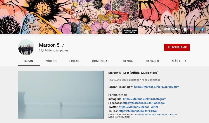 maroon 5 youtube