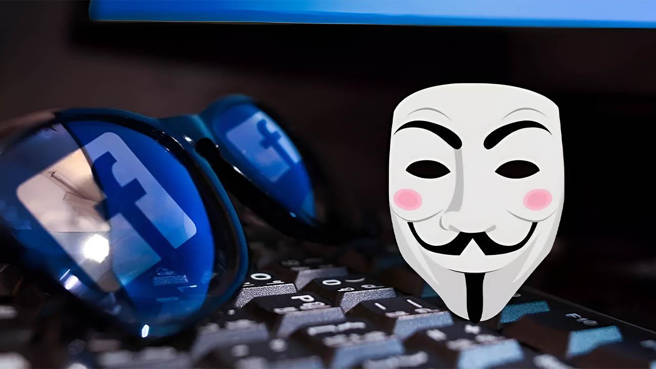 gafas y mascarilla de Anonymous para facebook