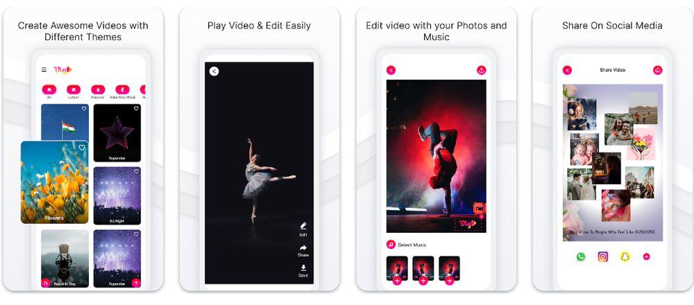Capturas de la interfaz de la aplicación de Android Vigo Video Downloader