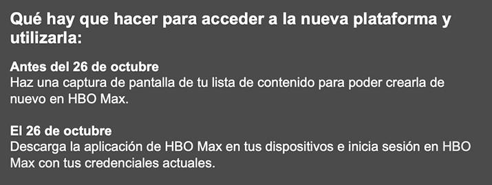 Email enviado a suscriptores de HBO España